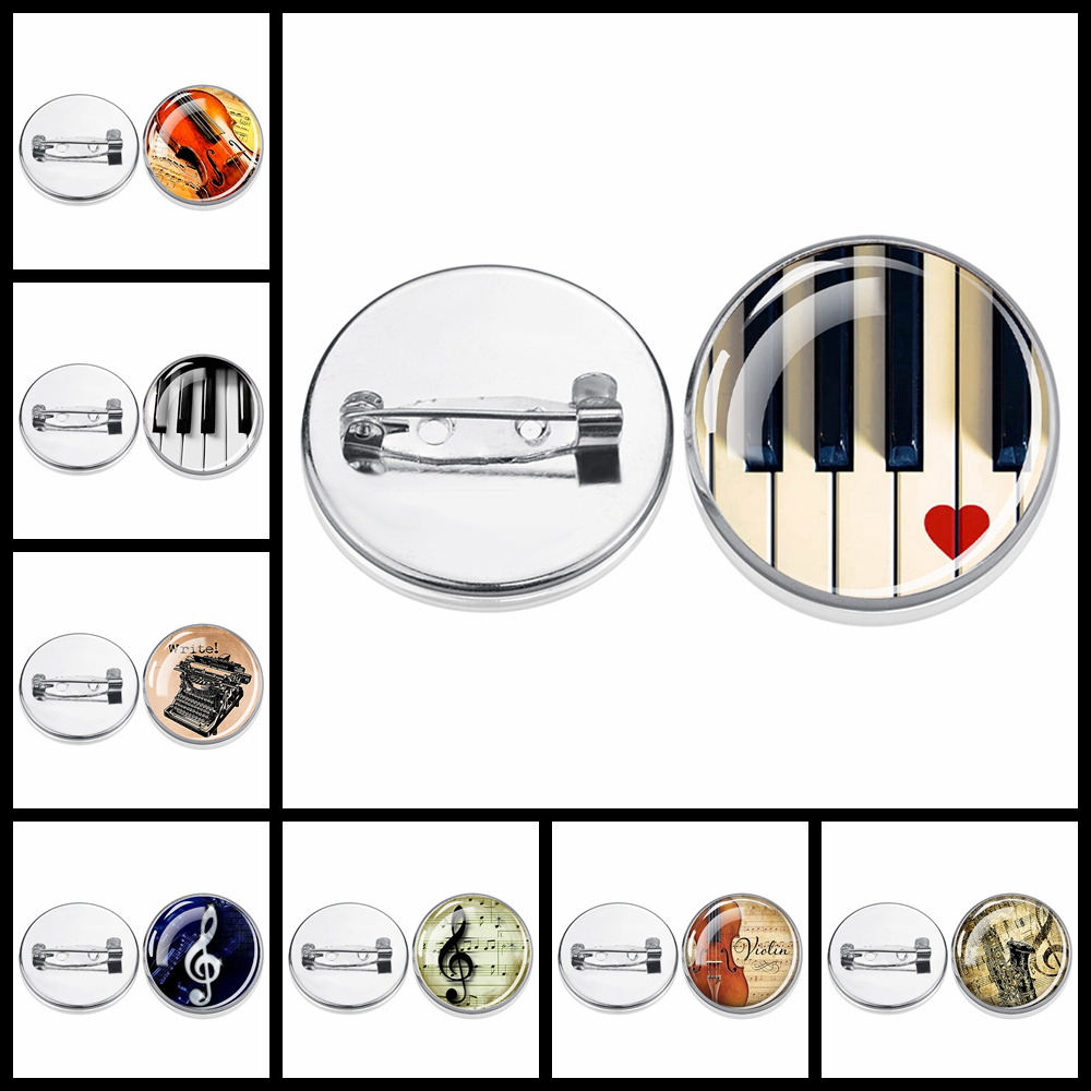 Musical Instrument Jewelry - Broche de Plata con Diseño de
