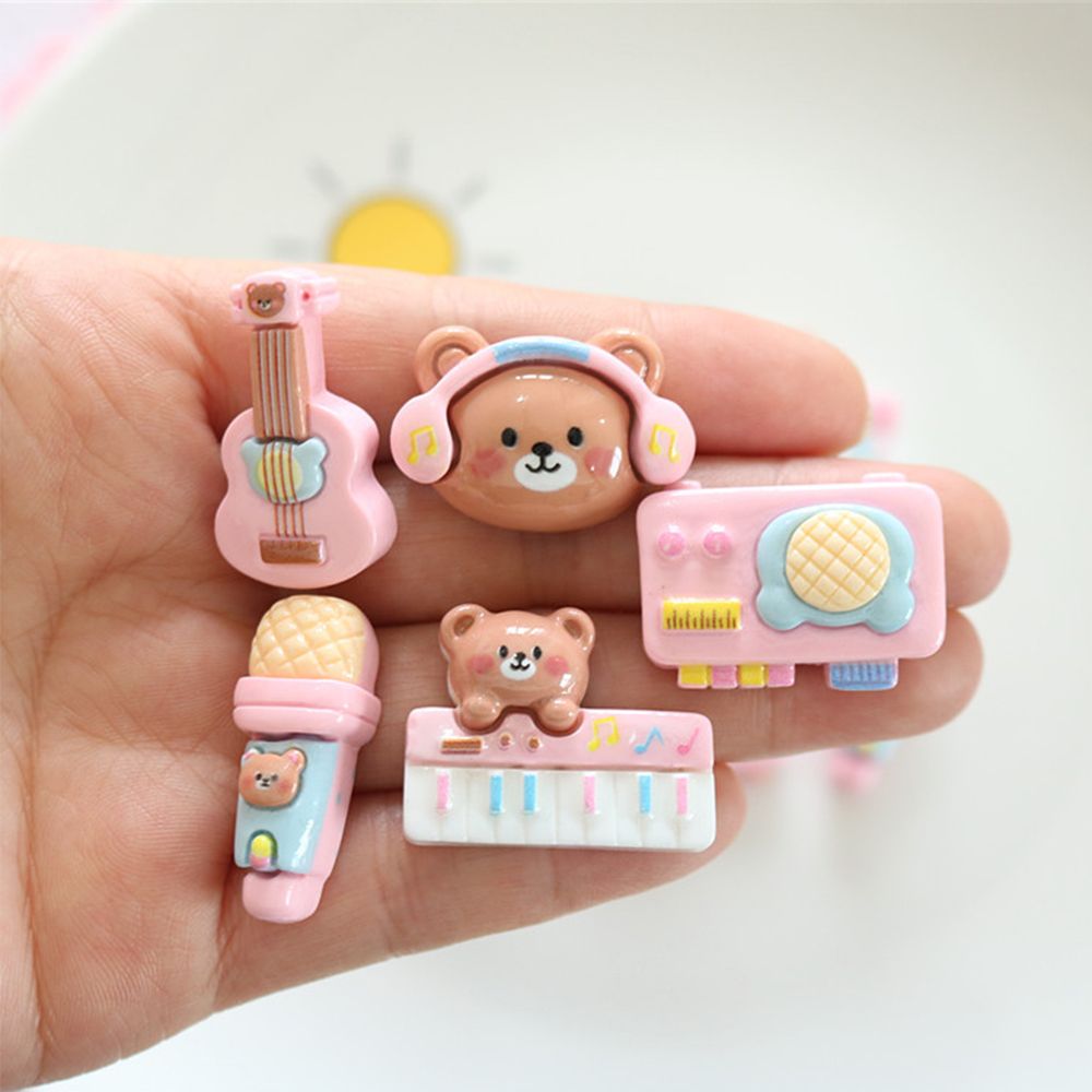 Musical Instrument Jewelry - 10 Uds. De cabujones planos de