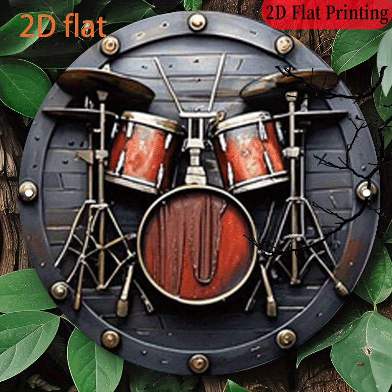 Musical Instrument Drum - 2D plano, 1 pieza, 20,32x20,32 cm,