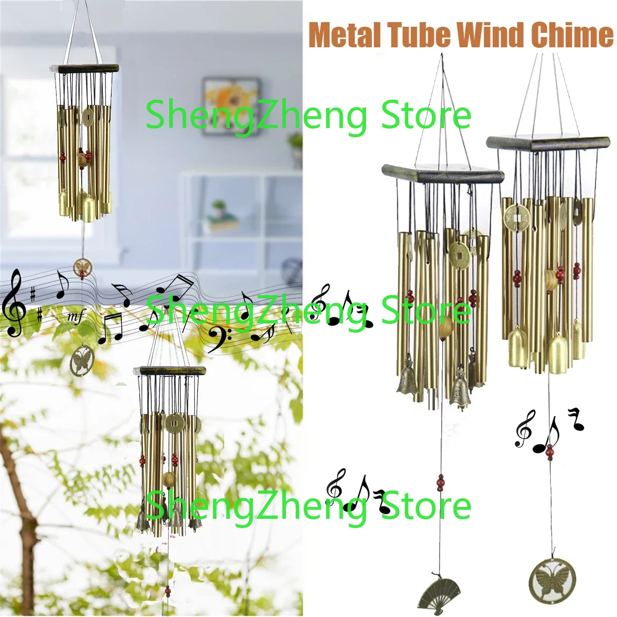 Wind Chime Tubular - Tubo hueco de madera maciza, tubo